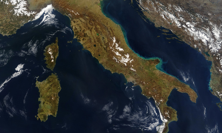 Mappa satellitare dell'Italia
